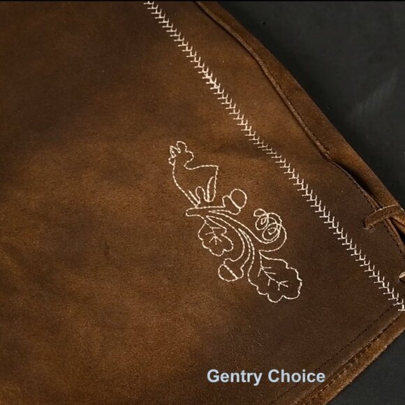 Mens Traditional Oktoberfest Lederhosen Vintage German Lederhosen for Men - Picture 4 of 10